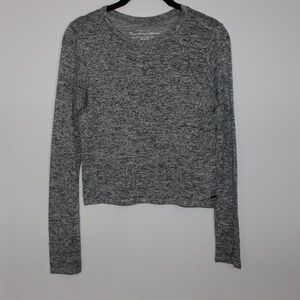 Hollister Marled Gray Cropped Sweater Top